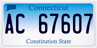 CT license plate AC67607
