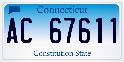 CT license plate AC67611
