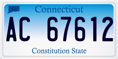 CT license plate AC67612