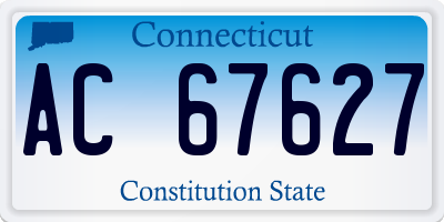 CT license plate AC67627