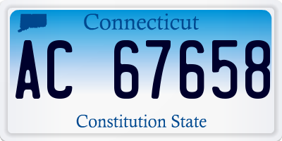 CT license plate AC67658