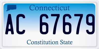 CT license plate AC67679