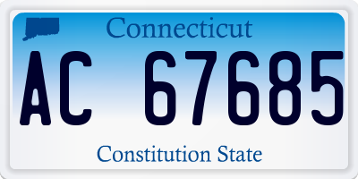 CT license plate AC67685
