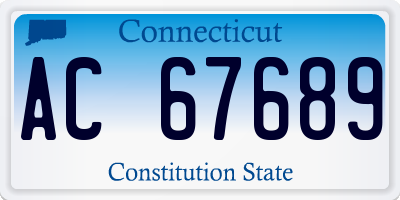 CT license plate AC67689