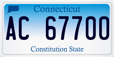 CT license plate AC67700