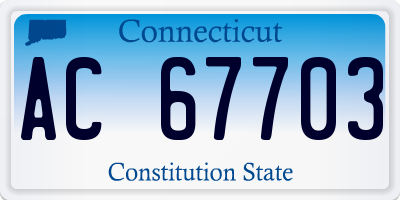 CT license plate AC67703