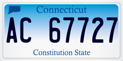 CT license plate AC67727