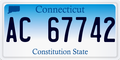 CT license plate AC67742