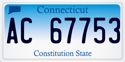 CT license plate AC67753