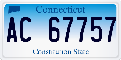CT license plate AC67757