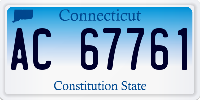 CT license plate AC67761