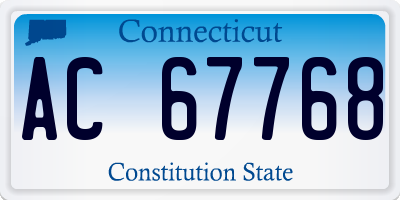 CT license plate AC67768