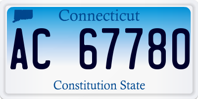 CT license plate AC67780