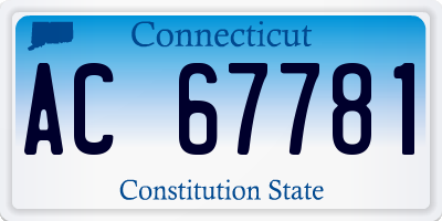CT license plate AC67781