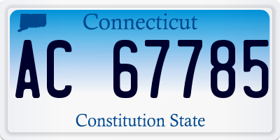 CT license plate AC67785