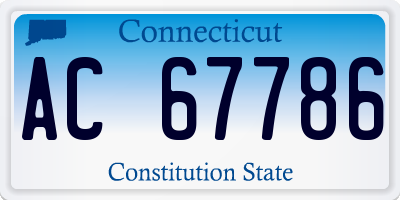 CT license plate AC67786