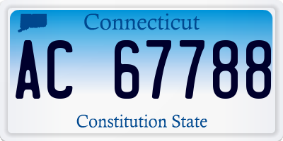 CT license plate AC67788