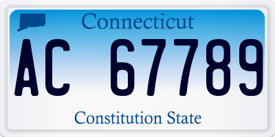 CT license plate AC67789