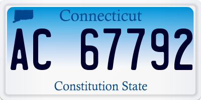 CT license plate AC67792
