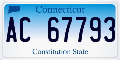 CT license plate AC67793