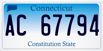 CT license plate AC67794