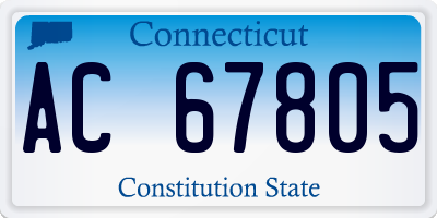 CT license plate AC67805