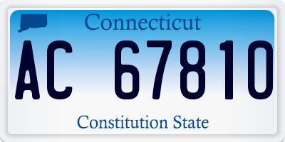CT license plate AC67810
