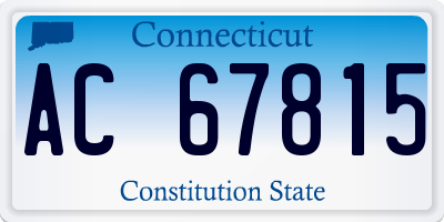 CT license plate AC67815