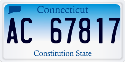 CT license plate AC67817