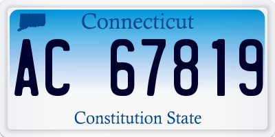 CT license plate AC67819