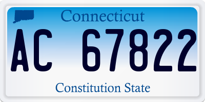 CT license plate AC67822