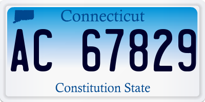 CT license plate AC67829