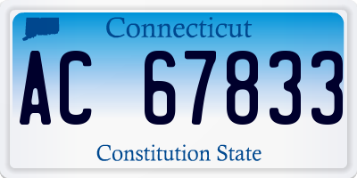 CT license plate AC67833
