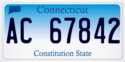 CT license plate AC67842