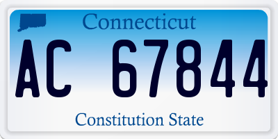 CT license plate AC67844