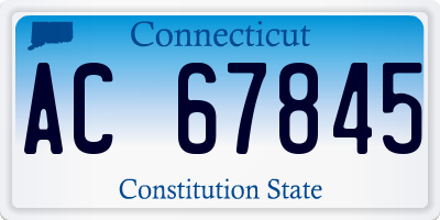 CT license plate AC67845