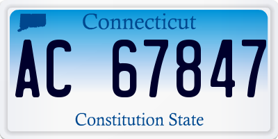 CT license plate AC67847