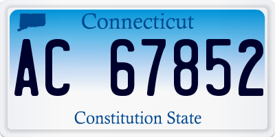 CT license plate AC67852