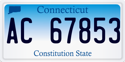 CT license plate AC67853