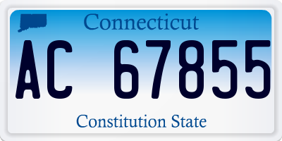 CT license plate AC67855
