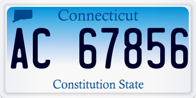 CT license plate AC67856