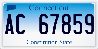 CT license plate AC67859