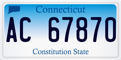 CT license plate AC67870