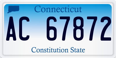 CT license plate AC67872