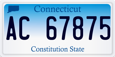 CT license plate AC67875