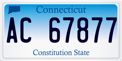 CT license plate AC67877