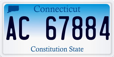 CT license plate AC67884