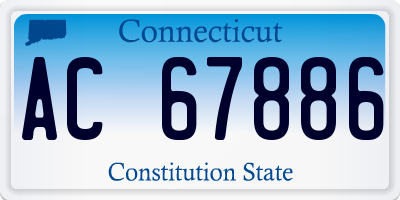 CT license plate AC67886