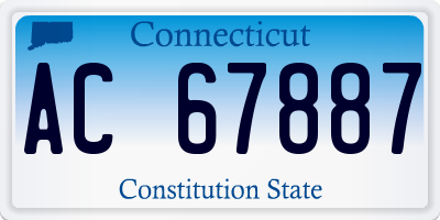 CT license plate AC67887