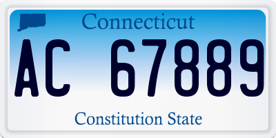 CT license plate AC67889